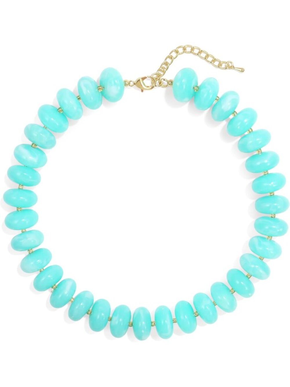 Women's Blue Acrylic Chunky Beaded Choker Necklace Statement Jewelry Gift